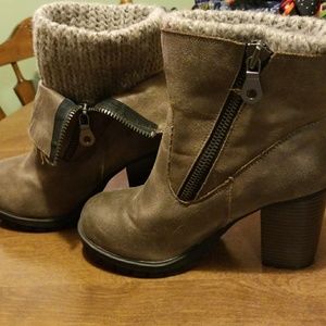 Chunky ankle mid calf booties